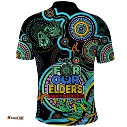 NAIDOC Week 2023 Polo Shirt Indigenous Tribal Ver.02 - Aqua