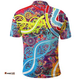 Aboriginal Art Colorful Vibes Polo Shirt Indigenous