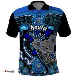 Personalised Australian Astrology Polo Shirt Aboriginal Koala Zodiac Sign