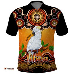 Personalised Australia Libra Cockatoo Zodiac Polo Shirt Auz Astrology Aboriginal - Red
