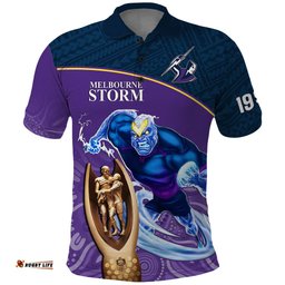 Storm Rugby Polo Shirt Go Champions 2023 Mascot With Polynesian Indigenous Art