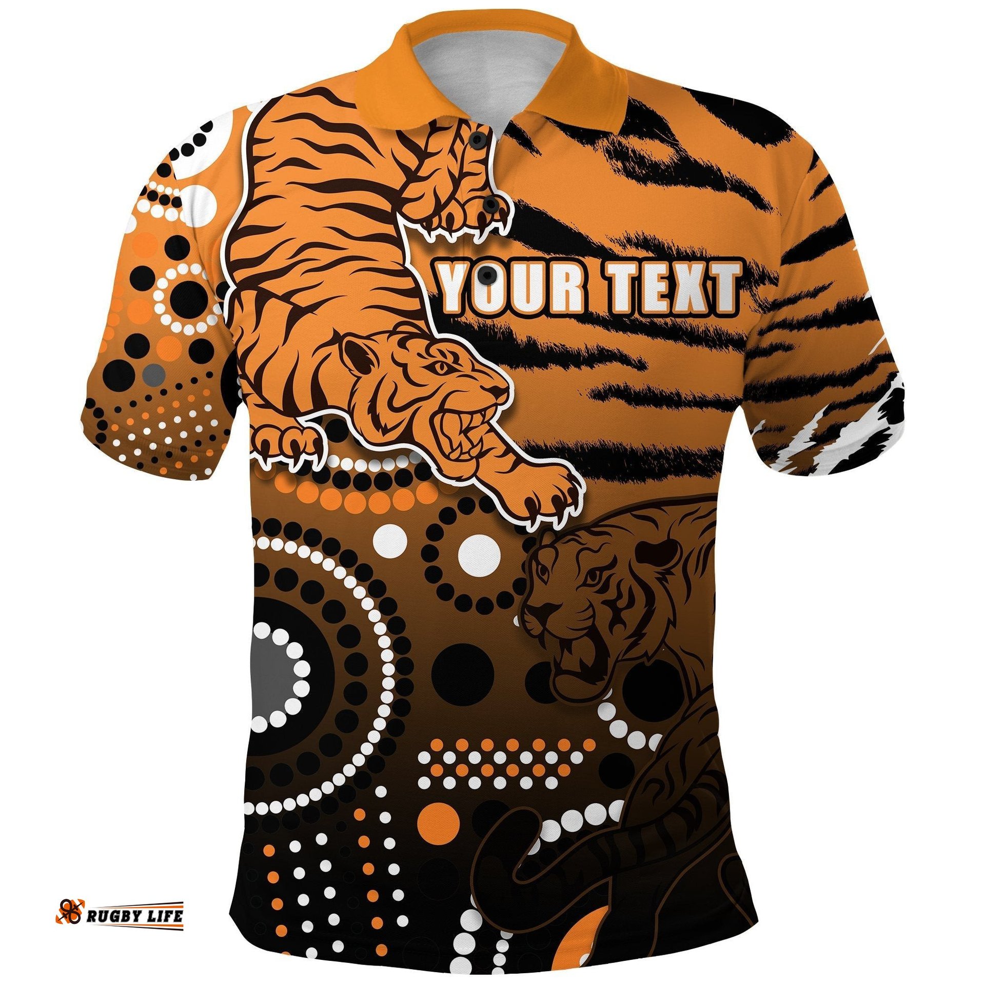 Custom Personalised Tigers Polo Shirt Wests Indigenous New