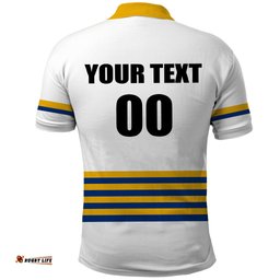 Custom Personalised And Number EELS NRL Polo Shirt 2023 Simple White Style