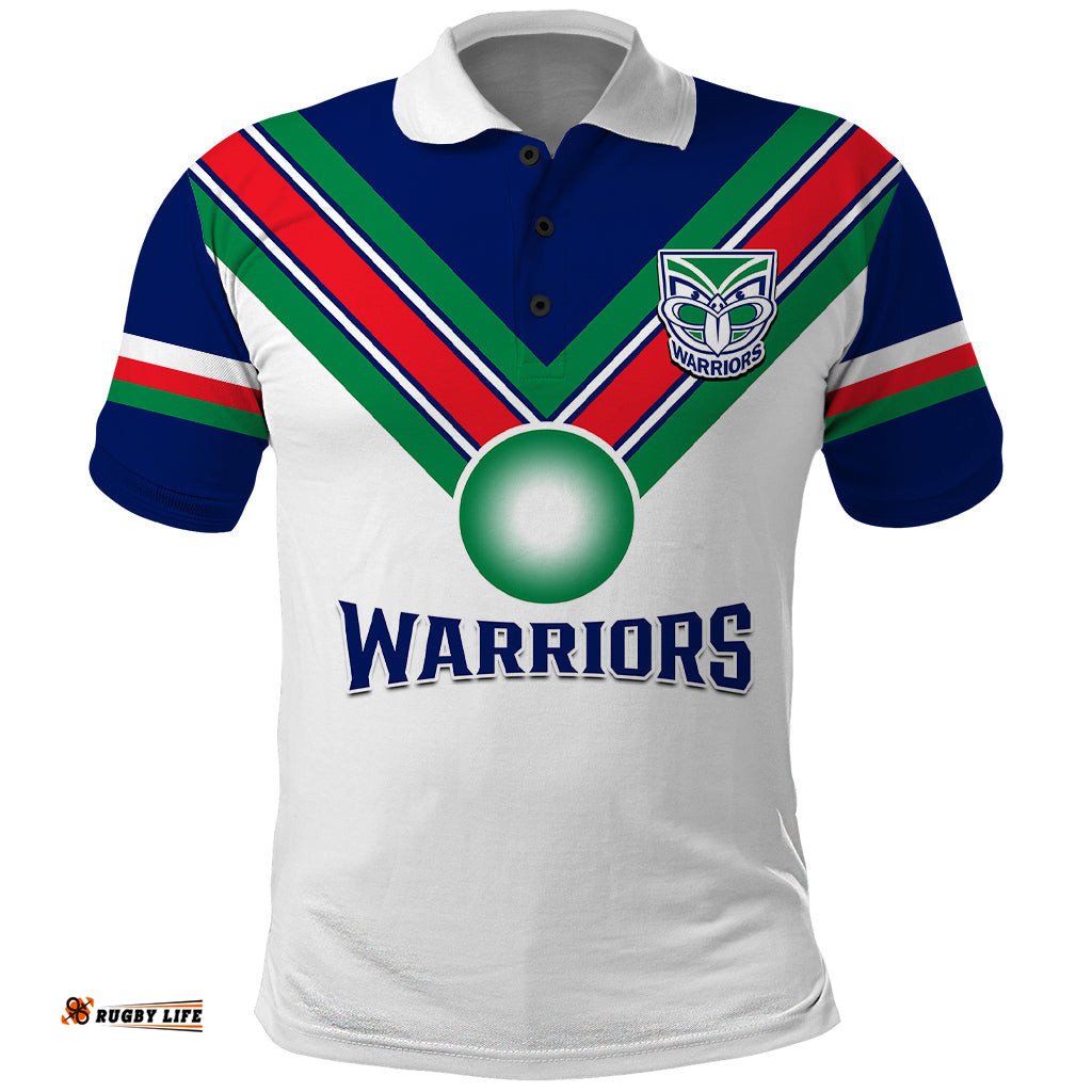 Warriors Rugby Polo Shirt New Zealand Sporty White Style