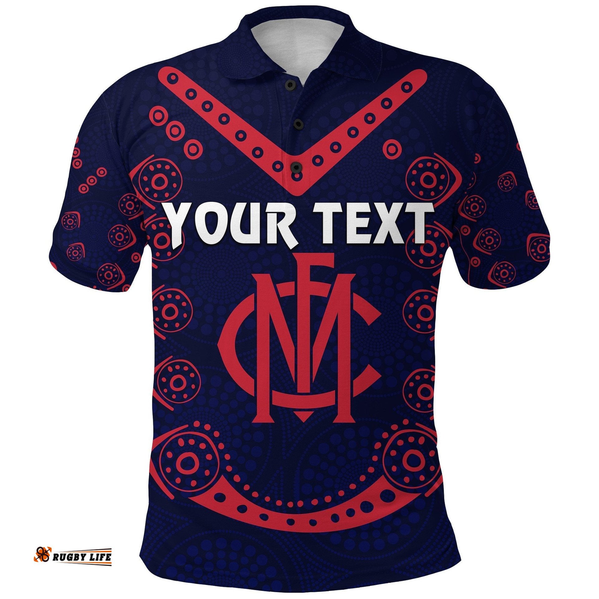 Custom Personalised Melbourne Demons Indigenous Polo Shirt Football