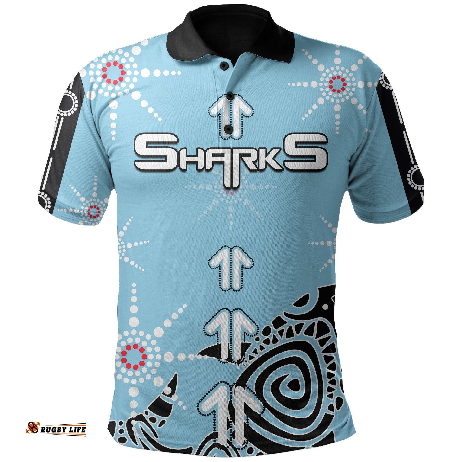 Sharks Polo Shirt Sky Blue