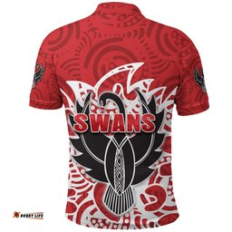 Sydney Polo Shirt Simple Indigenous Swans