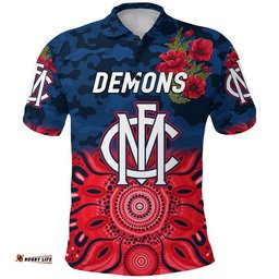 Melbourne Demons ANZAC Polo Shirt Indigenous Vibes