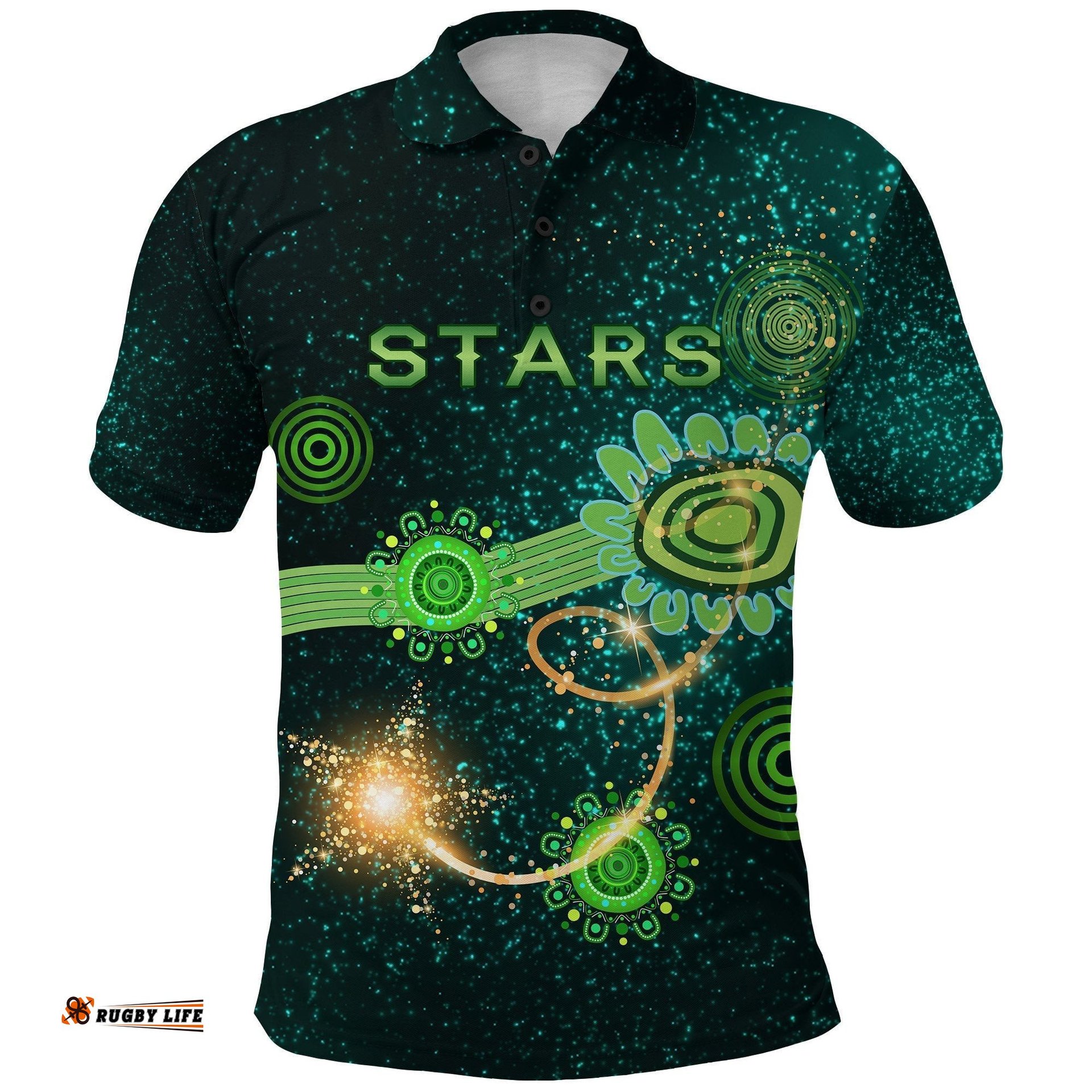 Melbourne Galaxy Polo Shirt Stars Indigenous