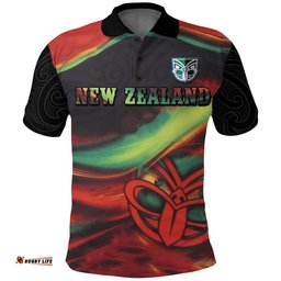 New Zealand Warriors Polo Shirt Fire