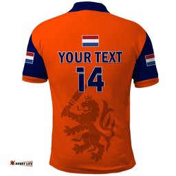 Personalised Netherlands Cricket Polo Shirt Dynamic Version 2023