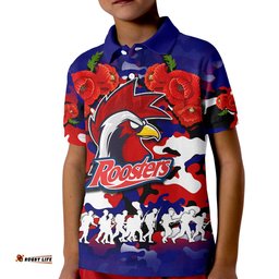 Anzac Day Polo Shirt Roosters Army Style