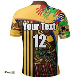 Custom Personalised Pride Hawks Polo Shirt Hawthorn Naidoc Week Aboriginal Version Special