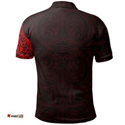 Maori Polo Shirt, Maori Warrior Tattoo Golf Shirts Red - Customized