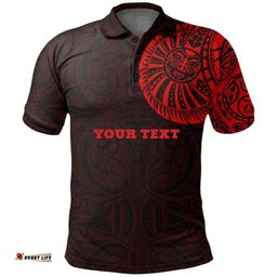 Maori Polo Shirt, Maori Warrior Tattoo Golf Shirts Red - Customized