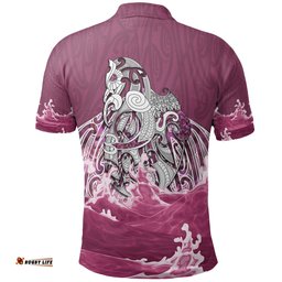 Maori Manaia The Blue Sea Polo Shirt, Pink
