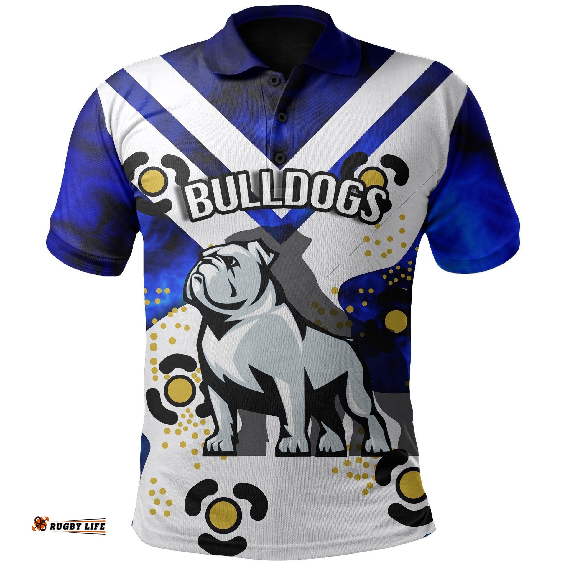 Bulldogs All Over Polo Shirt Warrior Man 2