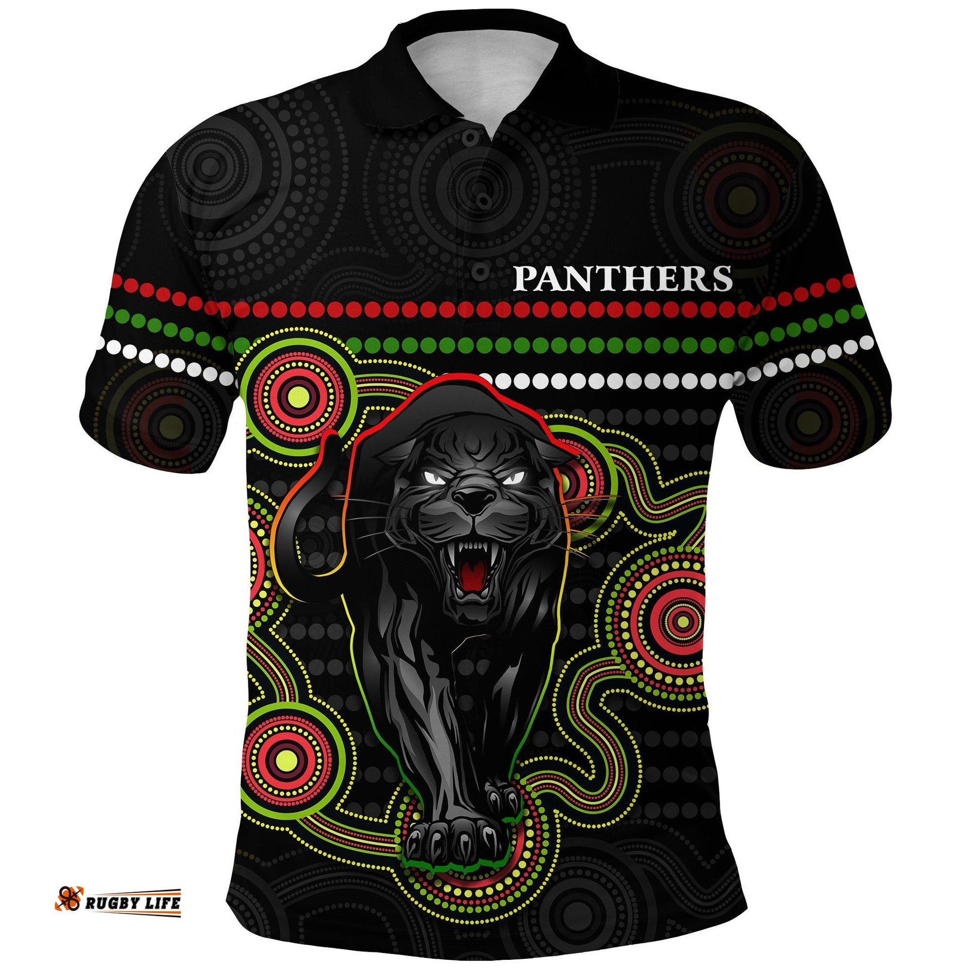 Panthers Indigenous Polo Shirt Version Black Alternate