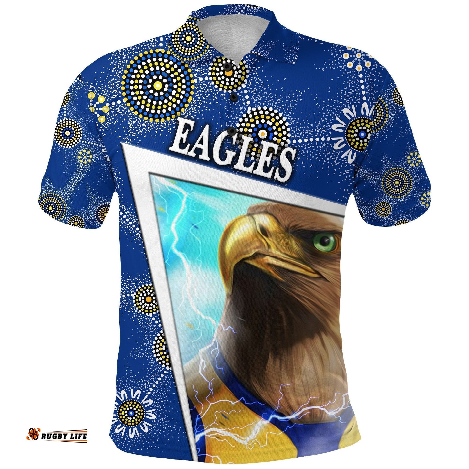 Custom Personalised Eagles Indigenous Polo Shirt West Coast Limited Edition, Custom Text And Number