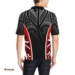 New Zealand Men'S All Over Print Polo Shirt Silver Fern Rugby