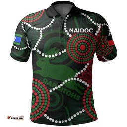 Custom Personalised Naidoc Week Rabbitohs Polo Shirt Aboriginal
