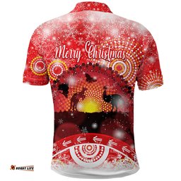 Australia Indigenous Flag Christmas Polo Shirt Original Style - Red
