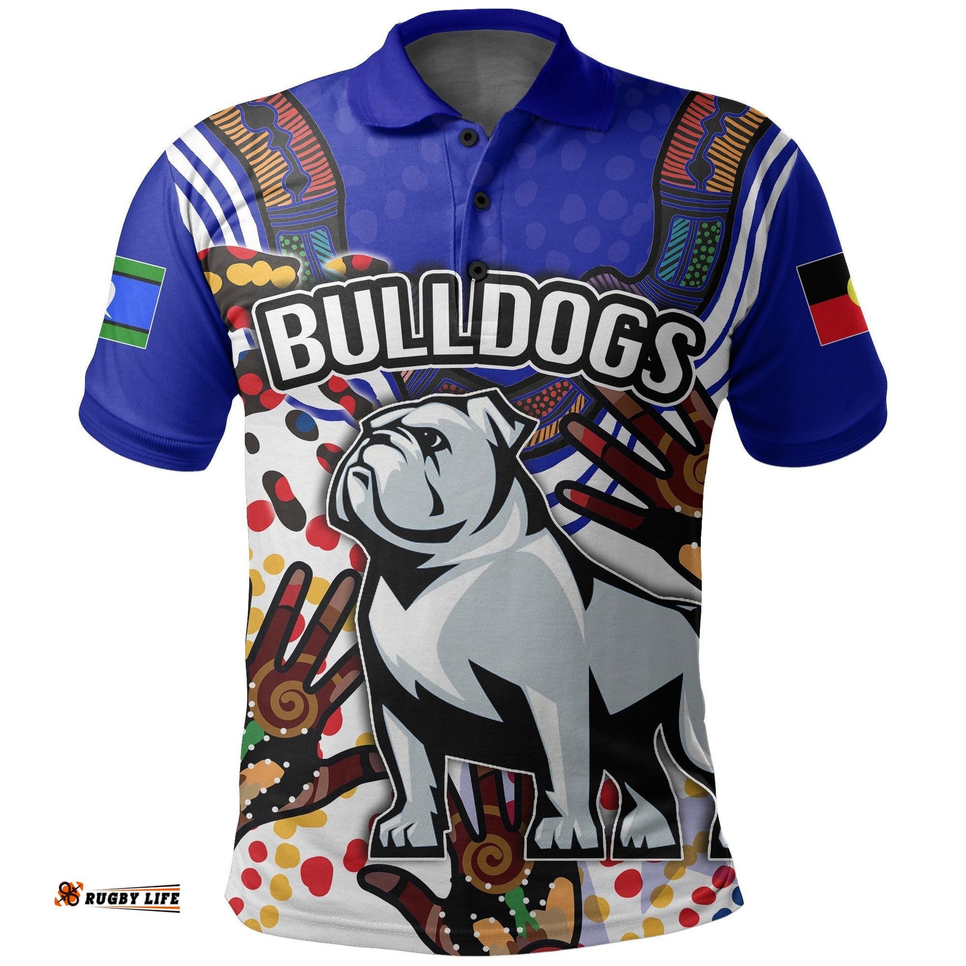 Naidoc Bulldogs All Over Polo Shirt Torres Strait Islander