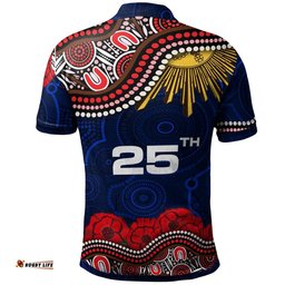Roosters Rugby Polo Shirt - Custom Anzac Day Sydney Roosters Aboriginal Culture Polo Shirt RLT13