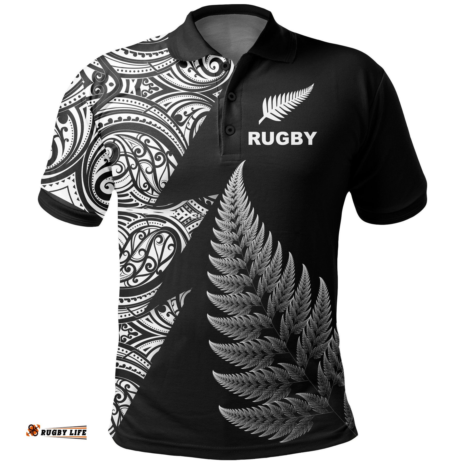 New Zealand Rugby Polo Shirt - Aotearoa Maori Style