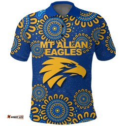 Mt Allan Eagles Aboriginal Dot Painting Polo Shirt -