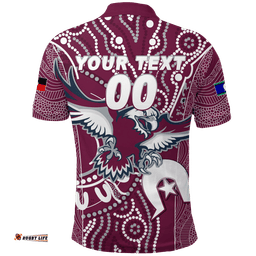 Custom Personalised Sea Eagles Rugby NAIDOC 2022 Aboriginal Polo Shirt -