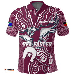 Custom Personalised Sea Eagles Rugby NAIDOC 2022 Aboriginal Polo Shirt -