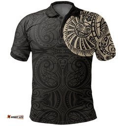 Maori Polo Shirt, Maori Warrior Tattoo Golf Shirts Tan - Customized