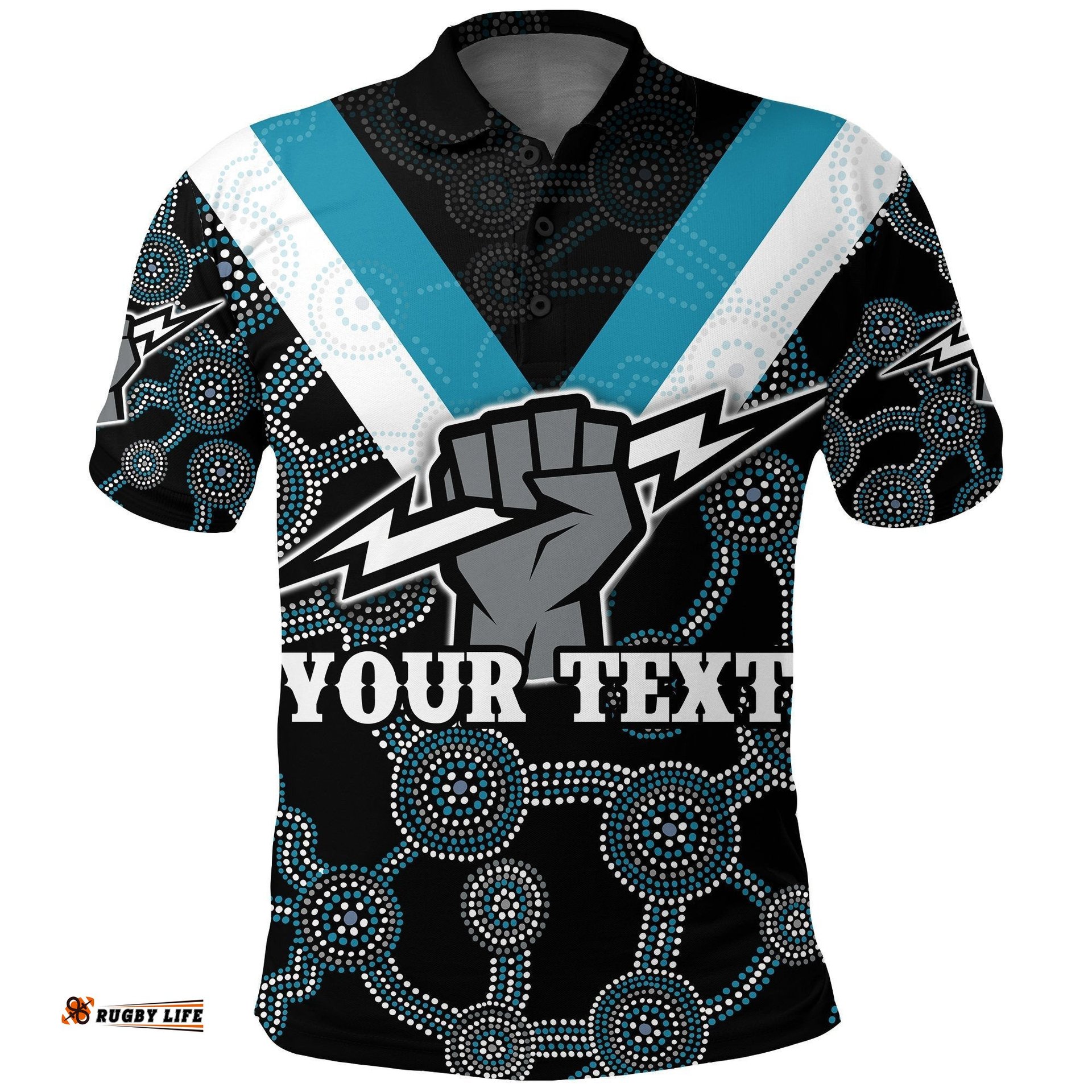 Custom Personalised Port Adelaide Polo Shirt Power