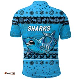 Cronulla-Sutherland Sharks Polo Shirt Christmas Simple Style - Blue