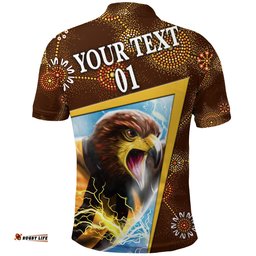 Custom Personalised Hawthorn Polo Shirt Hawks Indigenous Limited Edition, Custom Text And Number