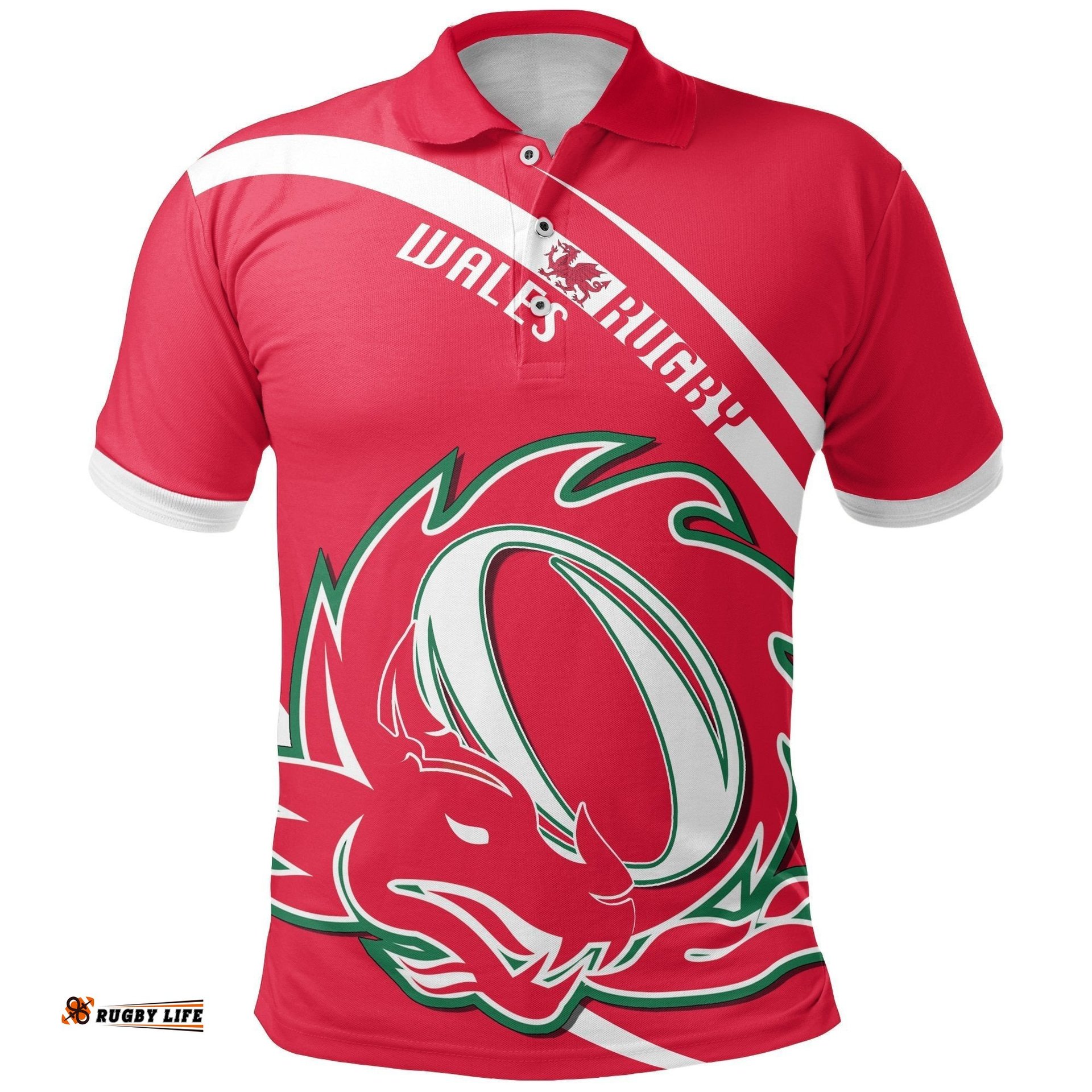 Wales Rugby Polo Shirt - Curve Version