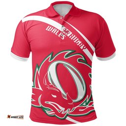 Wales Rugby Polo Shirt - Curve Version
