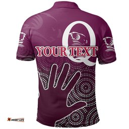 Custom Personalised Queensland Reds Polo Shirt Aboriginal