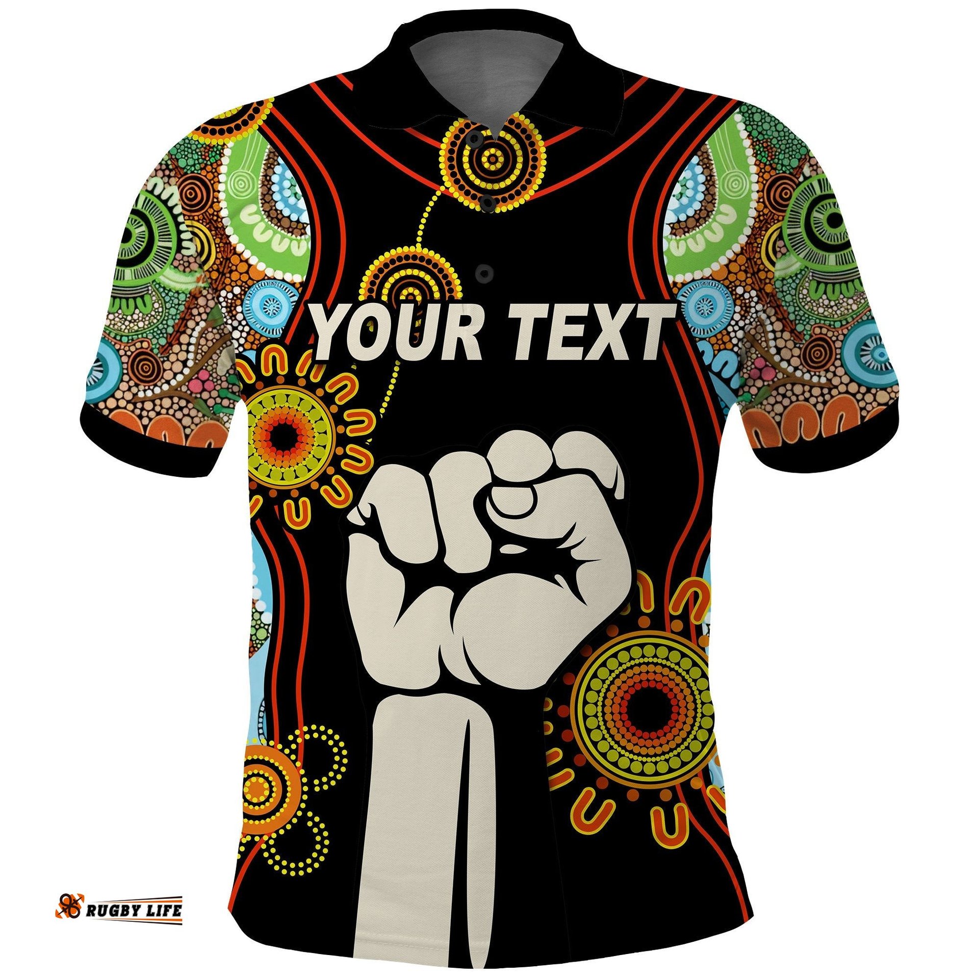 Custom Personalised NAIDOC 2022 Polo Shirt Proud History of Getting Up Standing Up and Showing Up