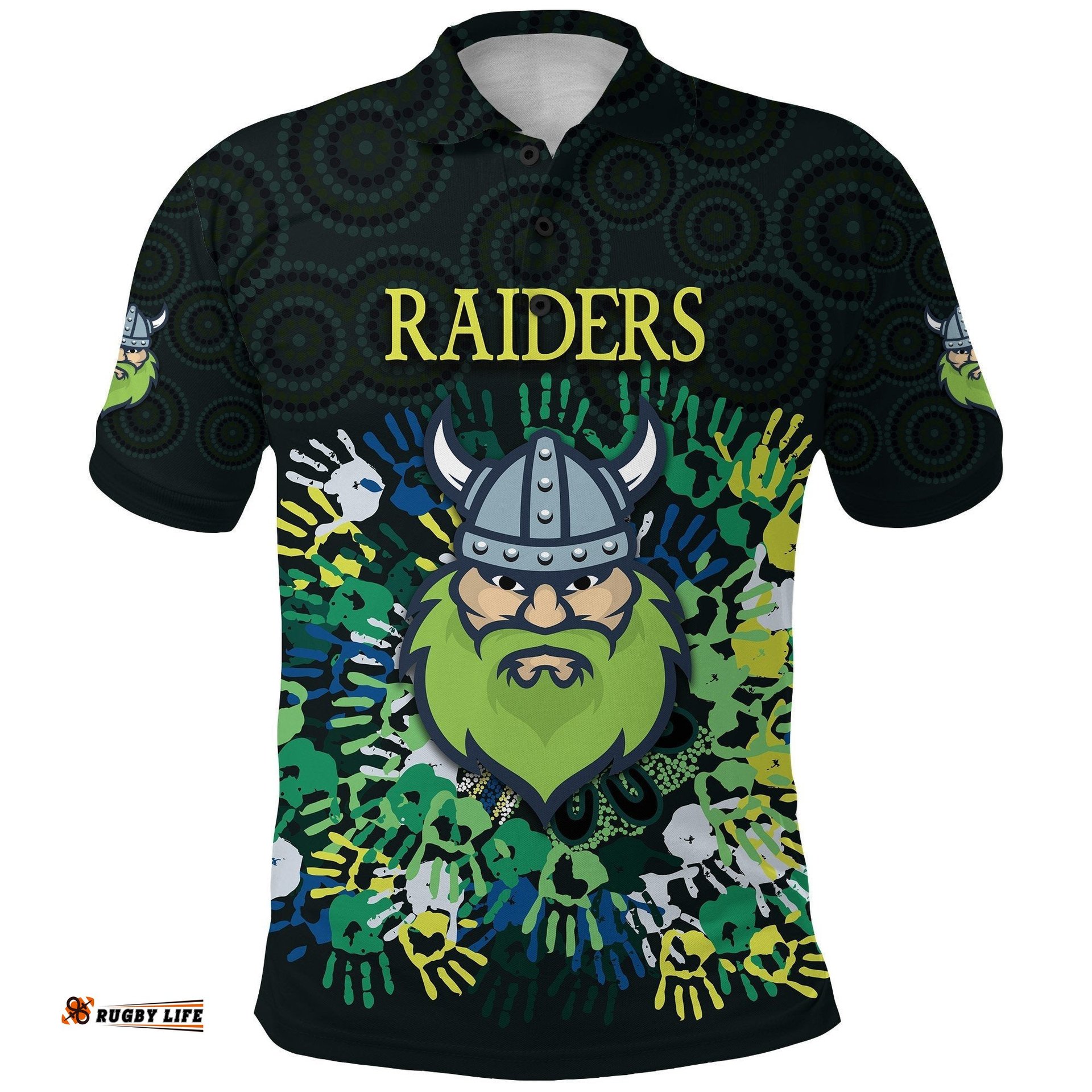 Canberra Polo Shirt Raiders Viking Simple Indigenous
