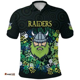 Canberra Polo Shirt Raiders Viking Simple Indigenous
