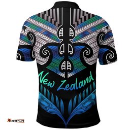 Aotearoa Polo Shirt Silver Fern Tangaroa