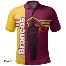 Brisbane Broncos Polo Shirt Anzac Day Lest We Forget