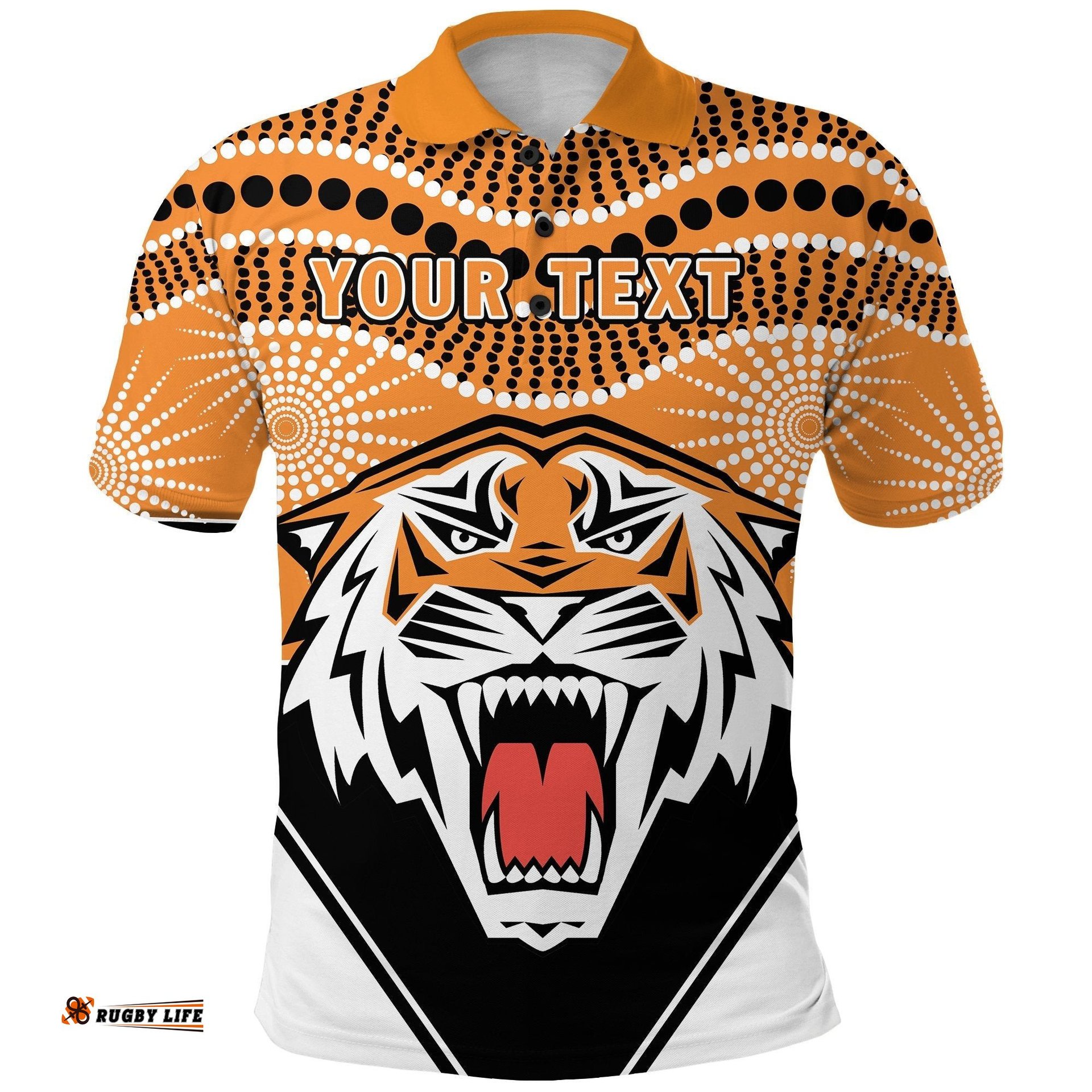 Custom Personalised Tigers Polo Shirt Wests Indigenous Newest