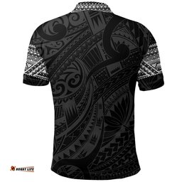 Aotearoa Maori Tattoo Black And White Polo T Shirt