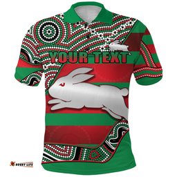 Custom Personalised Rabbitohs Polo Shirt Rugby South Sydney Indigenous Charming