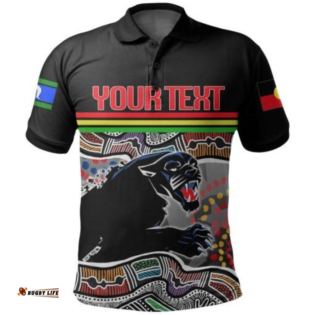 Custom Personalised Naidoc Panthers Polo Shirt Torres Strait Islander