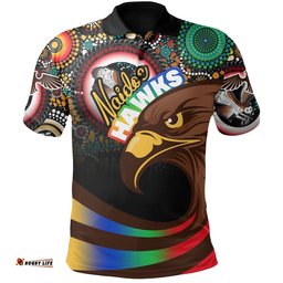 Custom Personalised Pride Hawks Polo Shirt Naidoc Week Aboriginal Sport Style