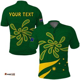 Custom Personalised Green and Gold Polo Shirt Australia National Colours